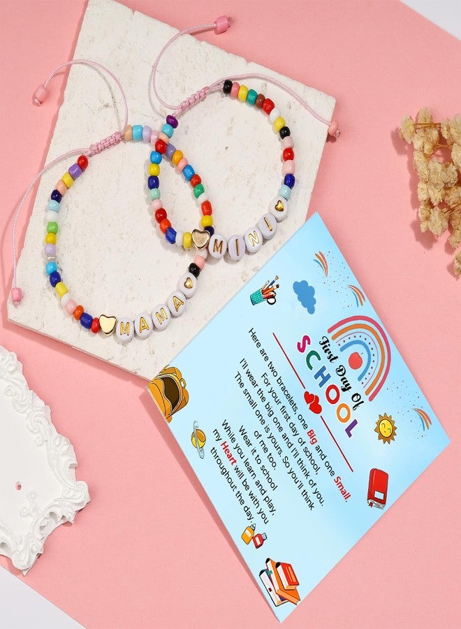 CXLDTE Back to School Gifts First Day of Kindergarten Preschool Pre K 1st 2nd 3rd Grade Gift First Day of School Mommy and Me Mom Mother Daughter Bracelets Stuff Decorations Deals for Girls Kids Daughter - Image 2